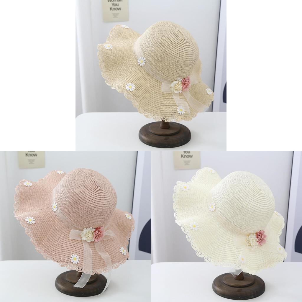 Модная женская соломенная шляпа для летних прогулок, шляпа для защиты от солнца, шляпа с цветочным декором для пляжа