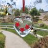 Heart-Shaped Hummingbird Feeder Outdoor Hanging Plastic Feeder Jar with Flower Feeding Ports for Garden Yard Patio Tree Decor