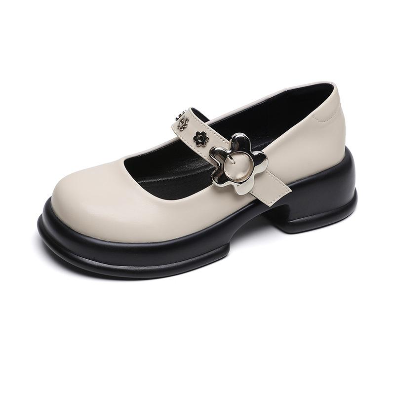 Туфли Мэри Джейн на платформе женские 2025 года новые туфли с круглым носком французские ретро туфли в стиле колледж с толстым каблуком женские туфли большого размера