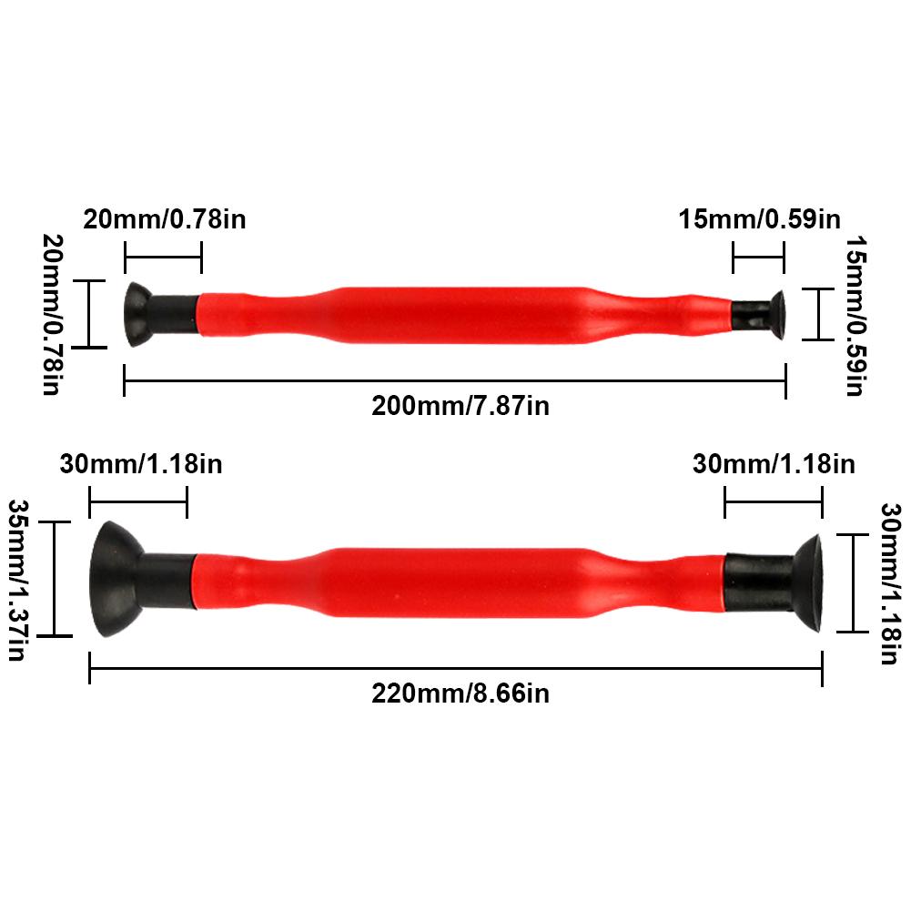 2Pcs Rubber Valve Lapping Sticks Grip with 4 Suction Plates for Motorcycle Car Cylinder Engine Valves Dust Grinding Stick Tool