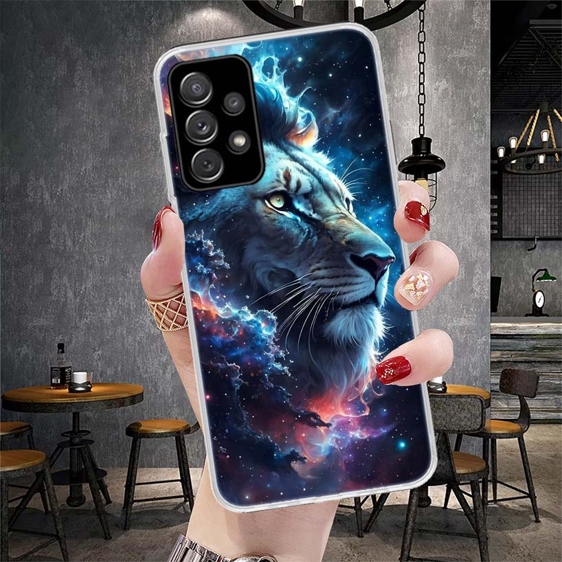 Чехол для телефона "Лев Альфа Самец Детеныш Король" для Samsung Galaxy A12 A22 A32 A52 A72 A02S A51 A50S A71 A70 A31 A20S Note 20 Ultra S10 A10S