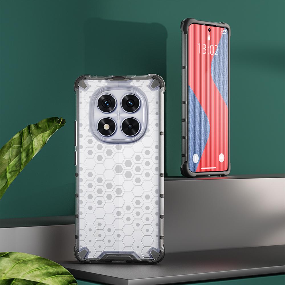 KEYSION Shockproof Armor Case for Redmi Note 14 Pro 5G 14 Pro+ Silicone+PC Transparent Honeycomb Phone Cover for Xiaomi POCO X7