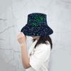 Shiny Sequin Bucket Hat for Women Glitter Bling Disco Hat Sparkly Party Rave Fisherman Cap Outdoor Sun Hat for Beach Travel