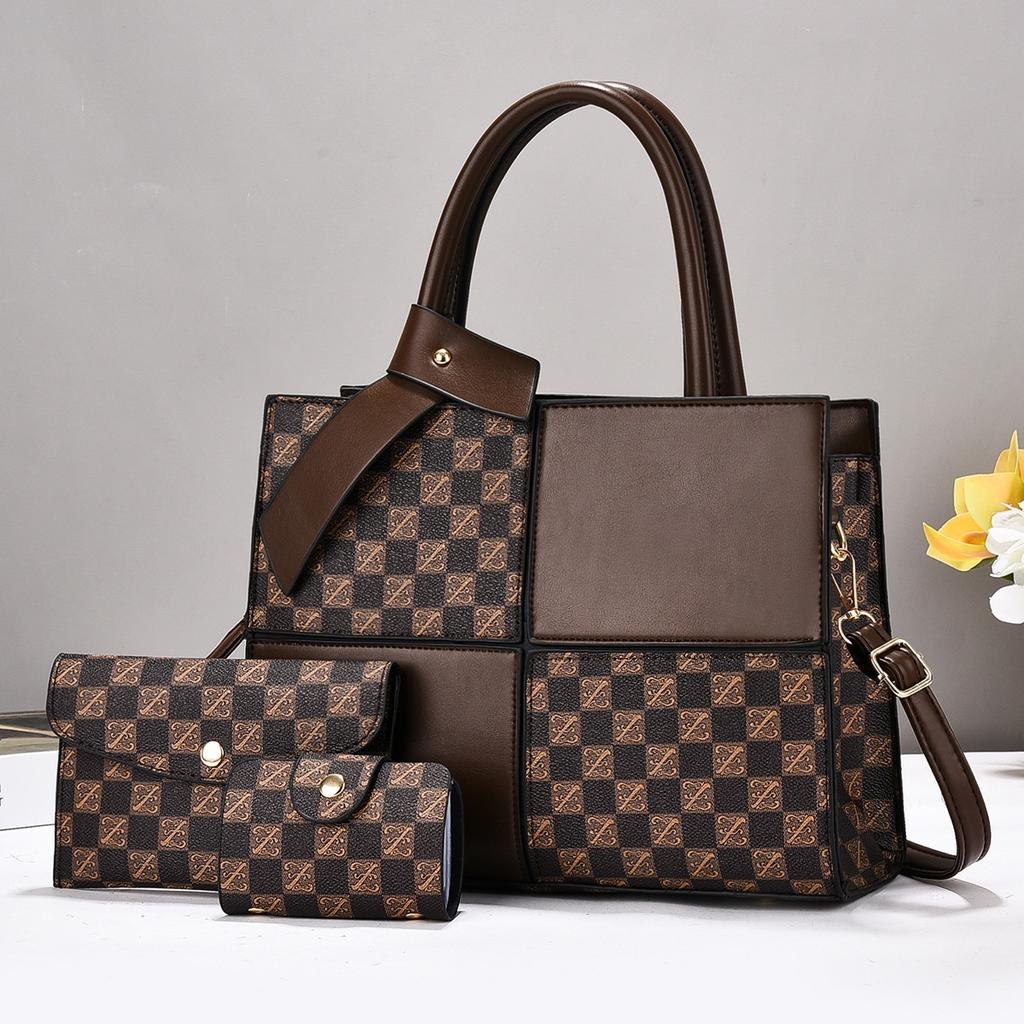 Новый комплект из трех предметов с контрастными цветами, сумка высокого уровня, все в одном, модная сумка через плечо