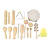 10 PCS Set Musical Percussion Instruments Wooden Stainless Steel Toddler Musical Instruments
