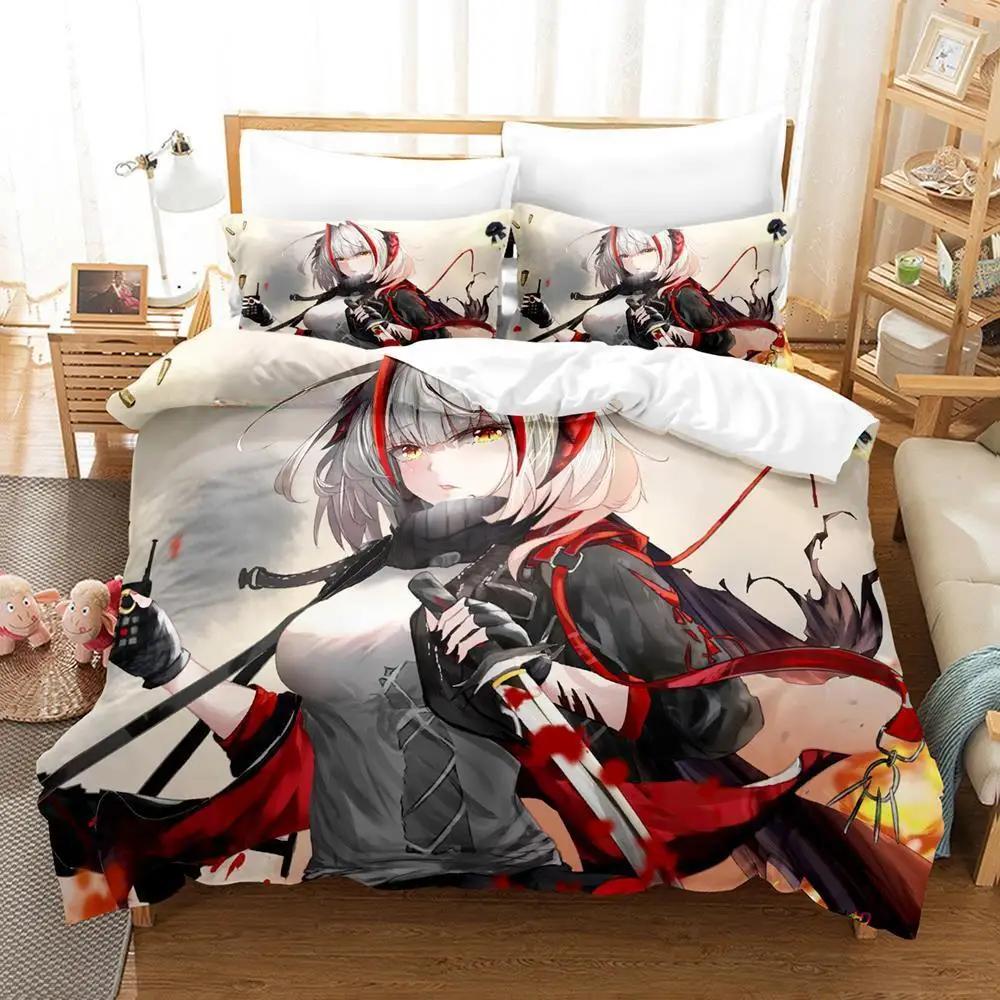 NEw Kawaii Anime Arknights Bedding Set Single Twin Full Queen King Size Bed Set Adult Kid Bedroom Duvet Cover Sets Home Textiles