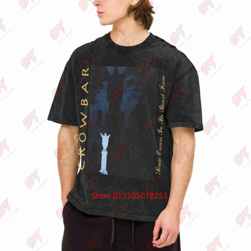 Vintage Crowbar Repulsive In Its Splendid Beauty Y2K Sludge Metal Grunge Vintage Washed Tee Pure Cotton T-Shirt
