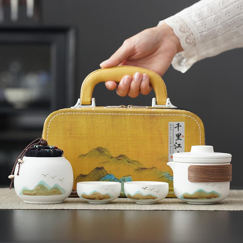High-end ceramic teapot car express cup Chinese Aoyama Asuka Yanhe Kung Fu tea set