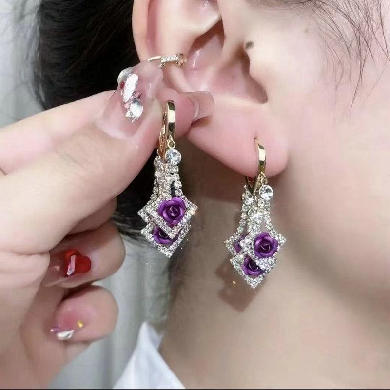 Элегантные ромбовидные серьги-каффы с цирконами - Роскошные и универсальные серьги