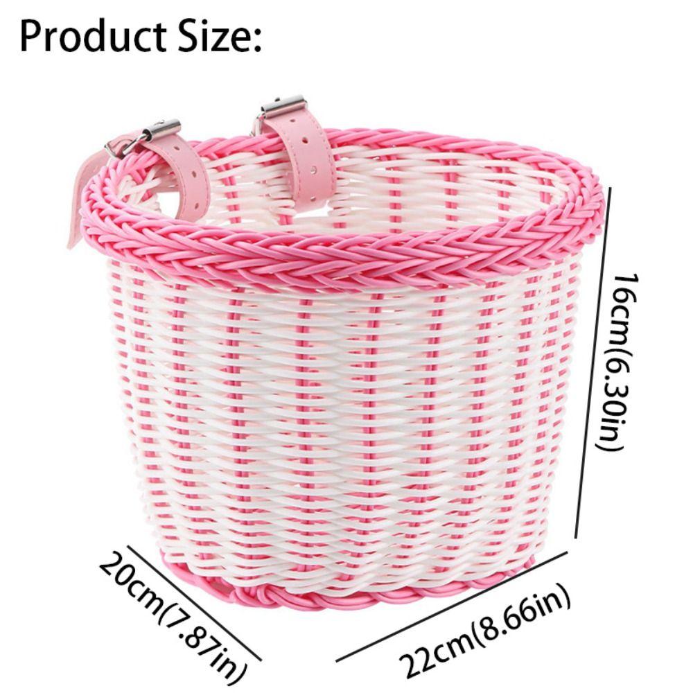 Плетеная корзина для велосипеда, регулируемые кожаные ремни, корзина на руль для велосипеда, детские и взрослые велосипеды