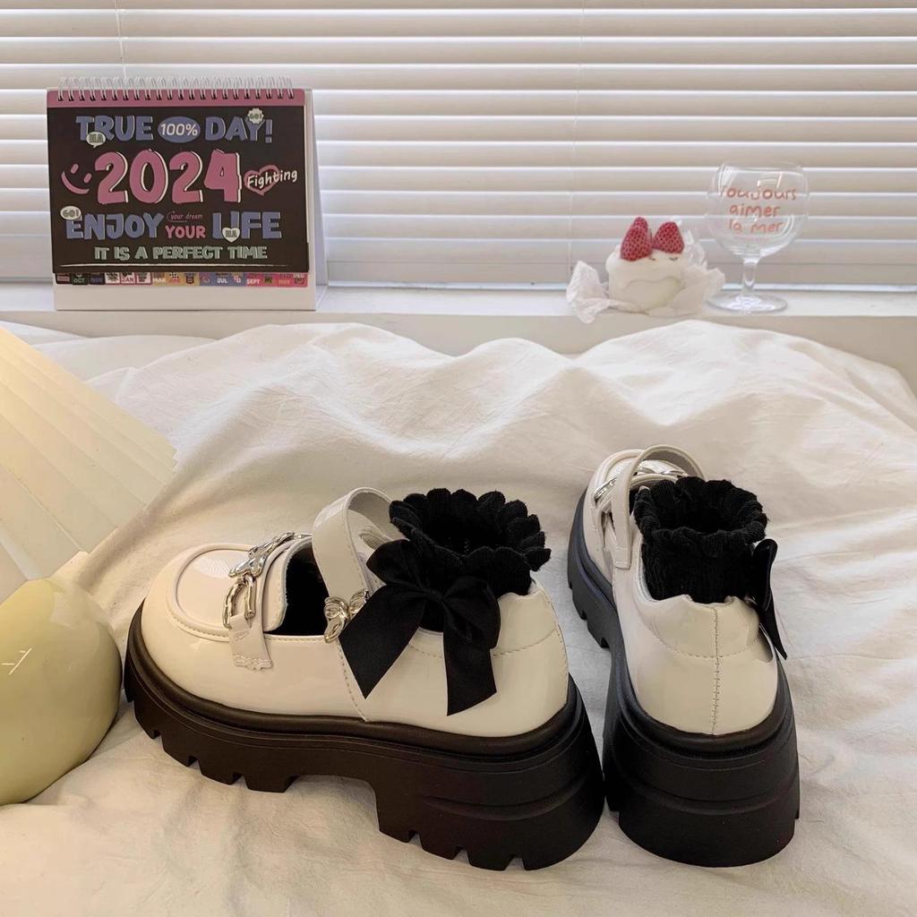 Туфли принцессы из черной кожи для девочек - Коллекция Весна/Осень 2025, Мягкая подошва, Модные и стильные для больших и маленьких детей