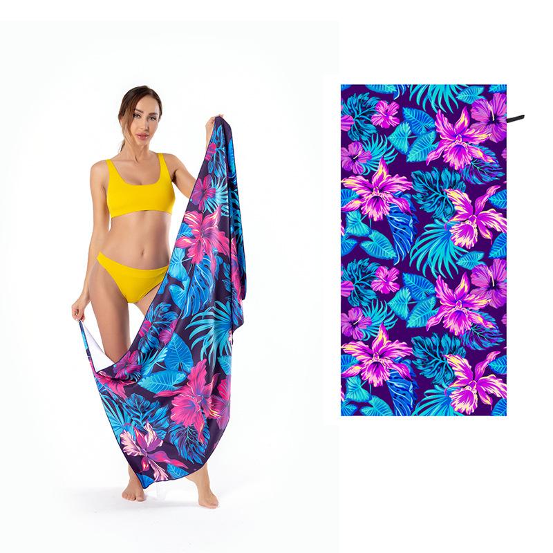 Принтованное быстросохнущее банное полотенце Пляжное полотенце не прилипает к песку