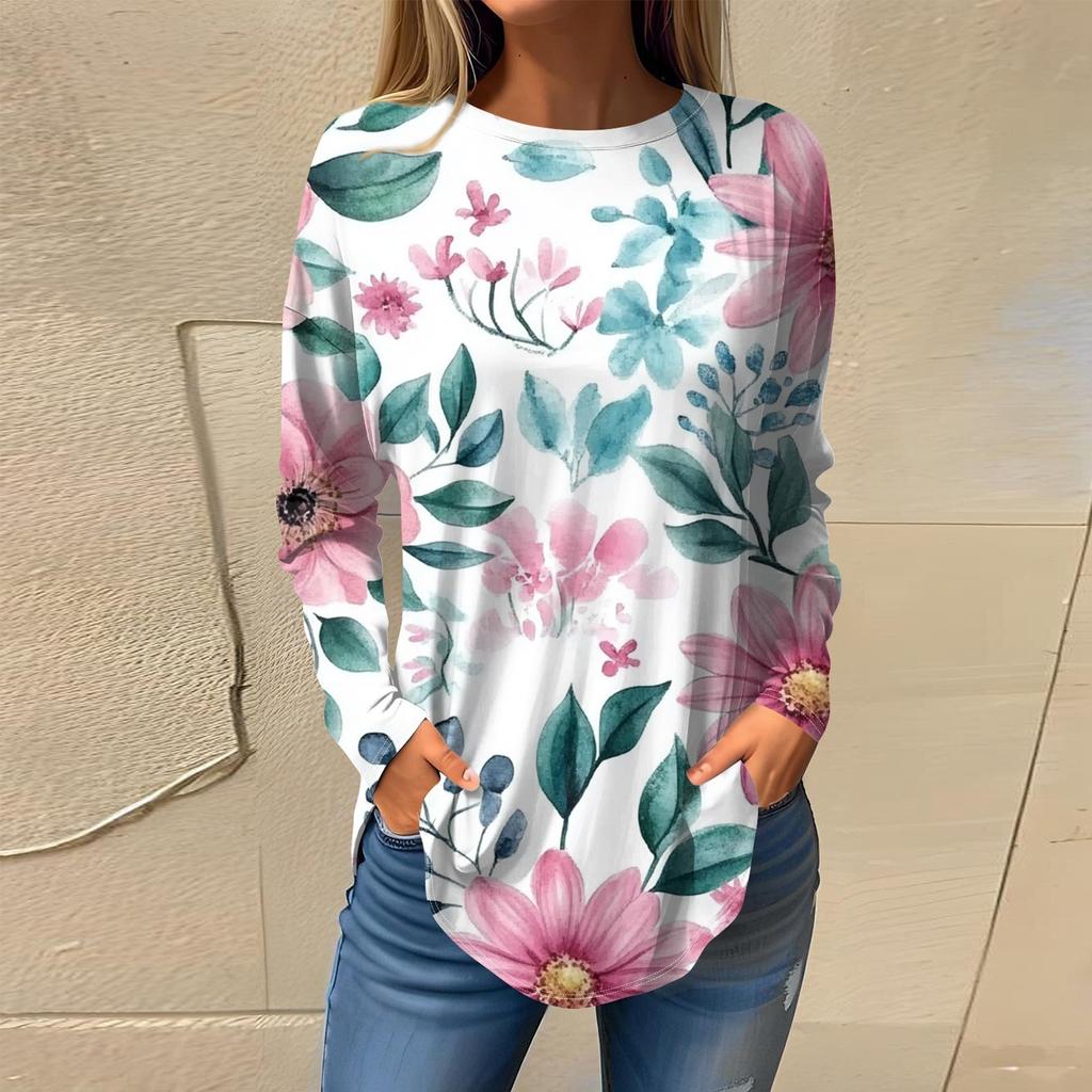 Женская мода с длинным рукавом и круглым вырезом, винтажный асимметричный пуловер