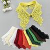 Fashion White Hollow Lace Fake Collar Blouse Decoration Lapel False Collar Beading Removable Detachable Collar Neckline Faux Col