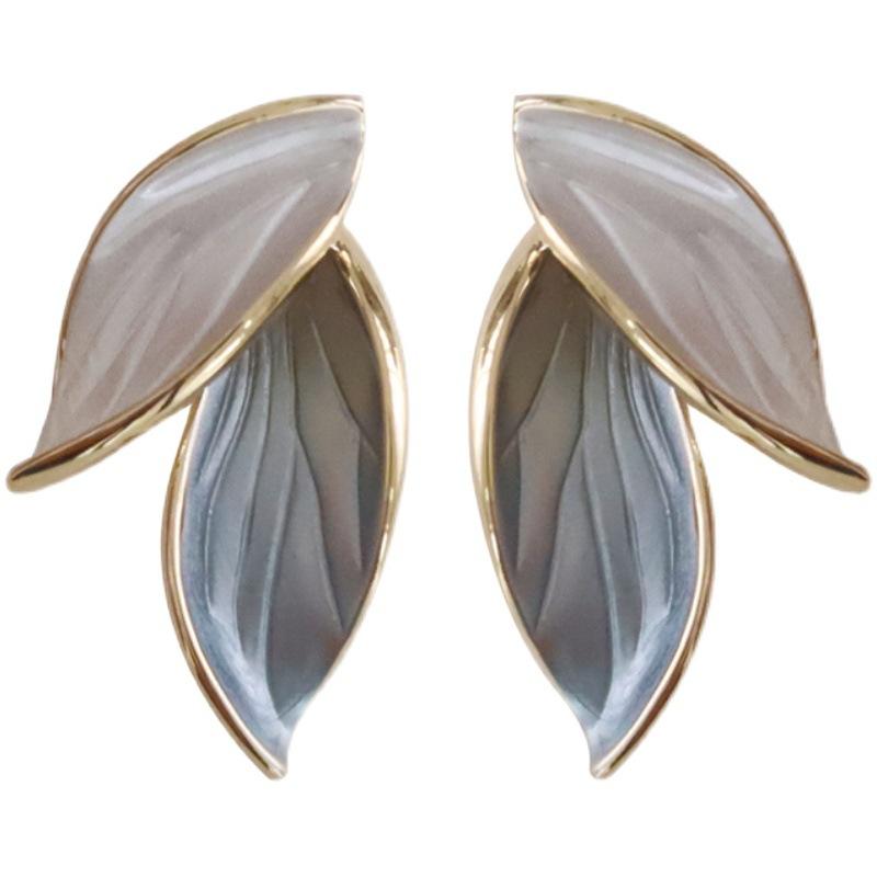 Elegant Leaf Earrings Women Simple Dangle Earrings Advanced Design Engagement Party Jewelry