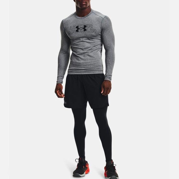 Under Armour Спортивный компрессионный топ с круглым вырезом и длинными рукавами, мужские топы, серый 1369728-012