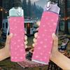 1PC Pink Glitter Sparkle Solid Pattern Print 750ml Color Plastic Sports Water Bottle Leakproof Flip Straw Lid Suitable for Sports Office Home Use