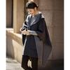 Women's Relaxed Fit Hooded Wool Blend Cape Coat