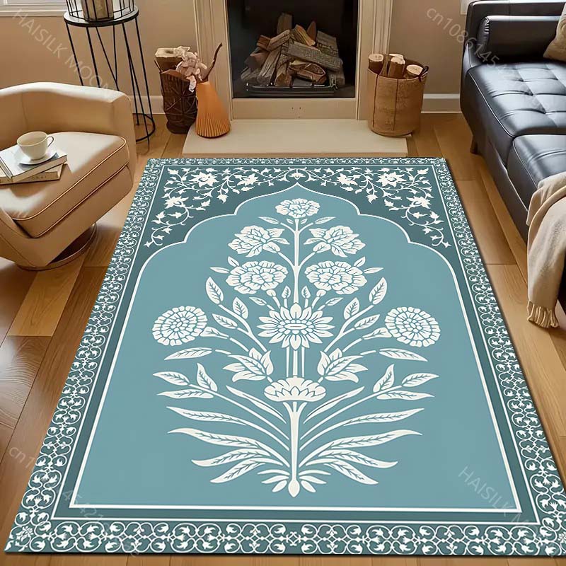 Красочный ковер с узором в исламском стиле для гостиной, спальни, дивана, придверный коврик для декора, коврик для зоны диванного столика, нескользящий коврик для пола в подарок