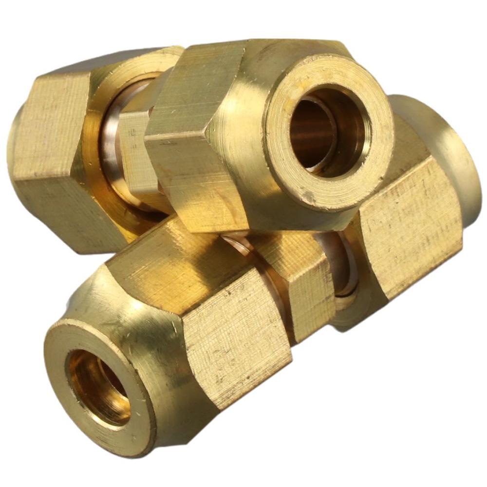 2 Pcs Brass AC Copper Pipe 1/4" Extension Connector Copper Pipe Quick Connector Copper Fittings