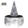 Halloween Party Accessory Witch Wizard Hat, Adult Kids Cosplay Cone Hat with Spider Pointed Web Star Decor, Gothic Costume Prop, Trick or Treat for