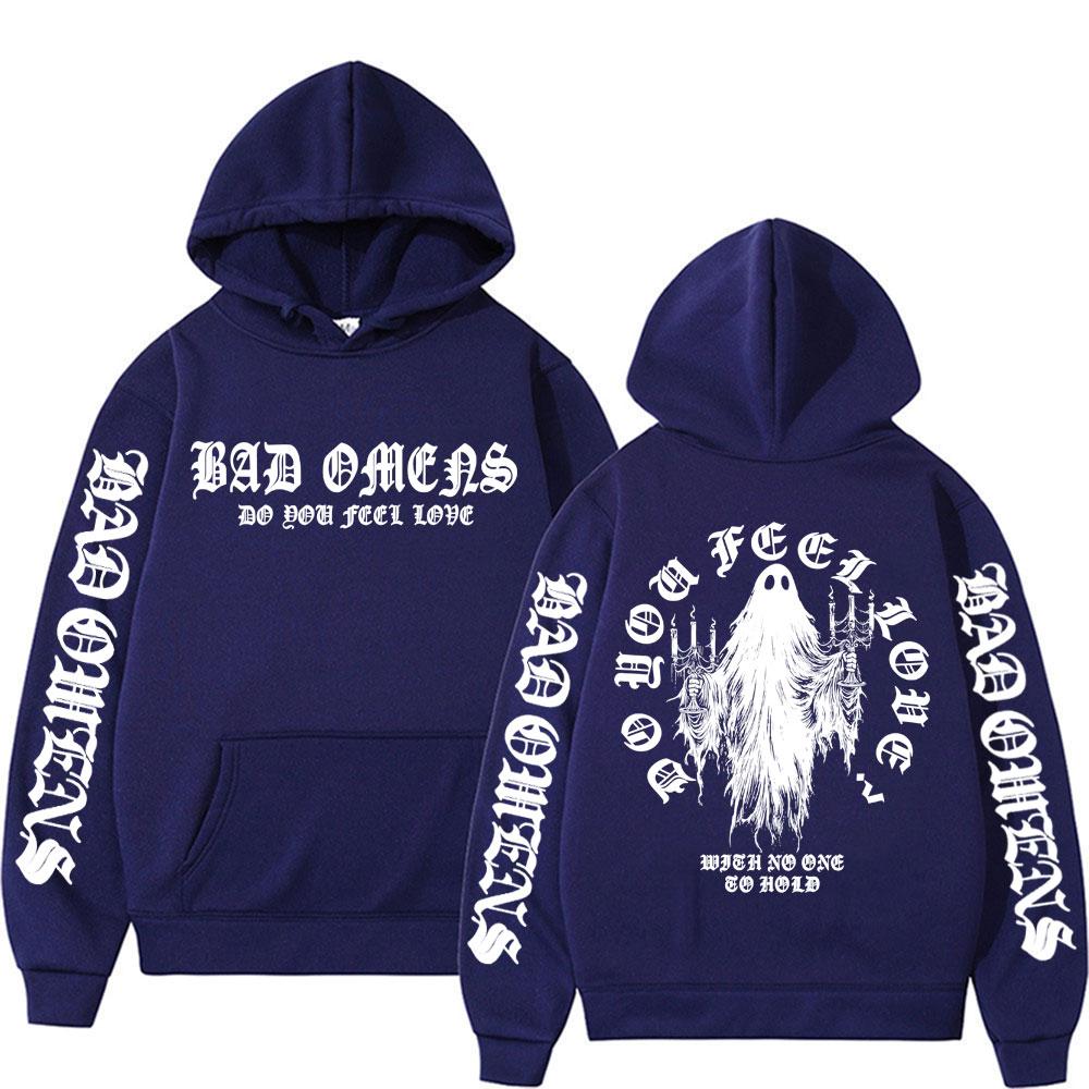 Bad Omens Do You Feel Love Ghost Print Hoodies Men Women Fashion Gothic Casual Bodywarmer Hooded High Quality Fleece Sweatshirts