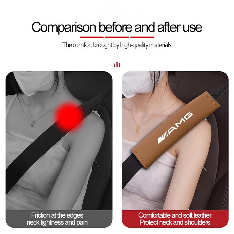 Car Seat Belt Cover Leather Shoulder Protection Cover For Mercedes Benz AMG W223 W213 W206 W464 W247 W167 W166 W222 W205 W204 F3G2Y