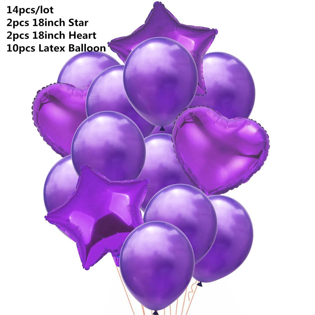 10/14 шт. Микс из розовых розовых шаров, сердечек, звезд, розового золота, конфетти, шары для украшения дня рождения, детей, взрослых, воздушные шары, свадебные шары