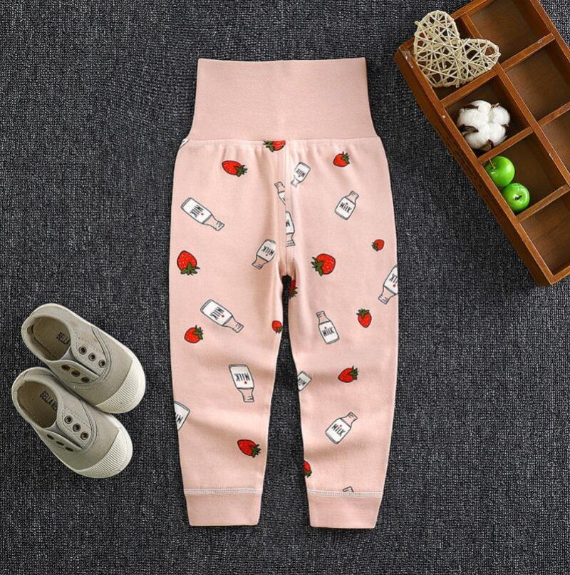 Children's 100% Cotton Autumn Pants, High-waisted Belly-protecting Pants, Baby Pants with Open Crotch, Boys' and Girls' Undershirts and Sleep Pants