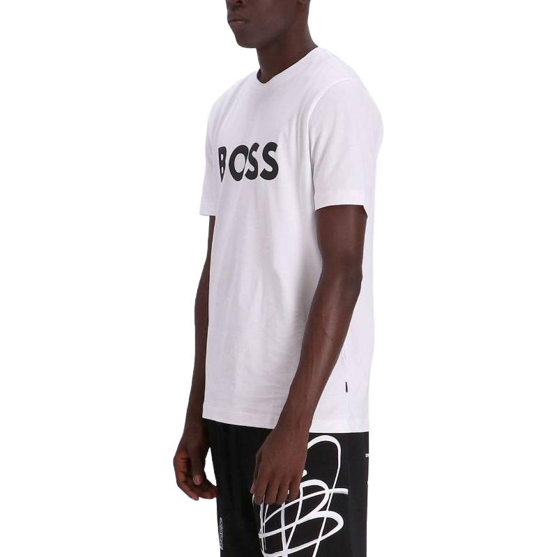 Футболка с принтом логотипа Boss HUGO BOSS, с круглым вырезом 50495742-100