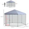Chicken Coop for 10-15 Chickens, Hens, Rabbits, Ducks, Outdoor Garden Chicken Run, 4 x 3.5 x 2.6m