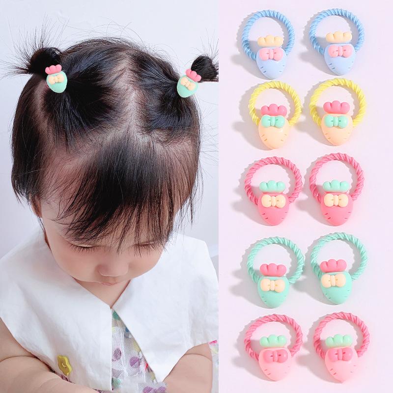 10PCS/Set 2CM Mini Cartoon Baby Girls Hair Ties Children HairBands Ponytail Elastic Rubber Band Newborn Hair Accessories