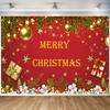 Merry Christmas Home Decoration Banner Classic Red Photography Background 180*110cm Wreath Santa 2025 Happy New Year Eve Props