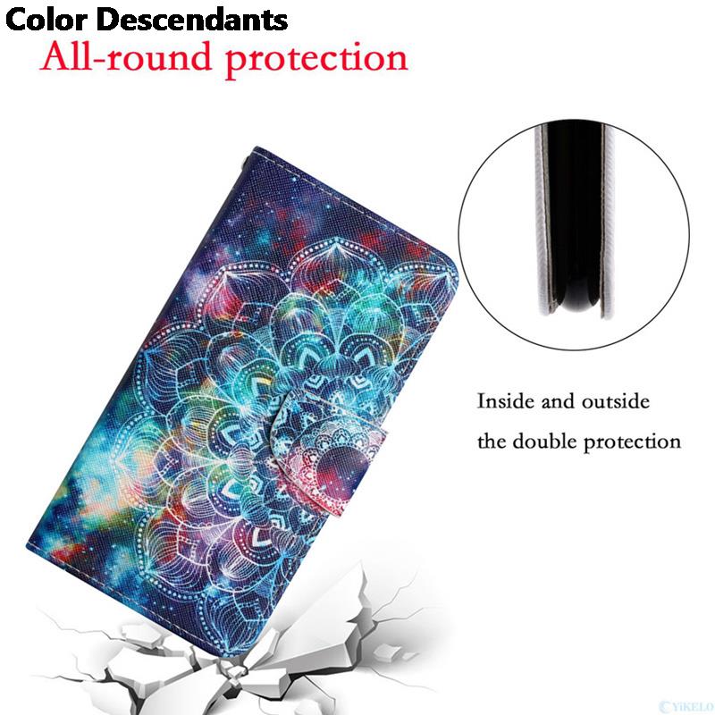 Painted Leather Case for Redmi Note 8 9 10 11 Pro 9S 9C 9A 9T Flip Wallet Card Slot Holder Phone Book Cover Flower Cat