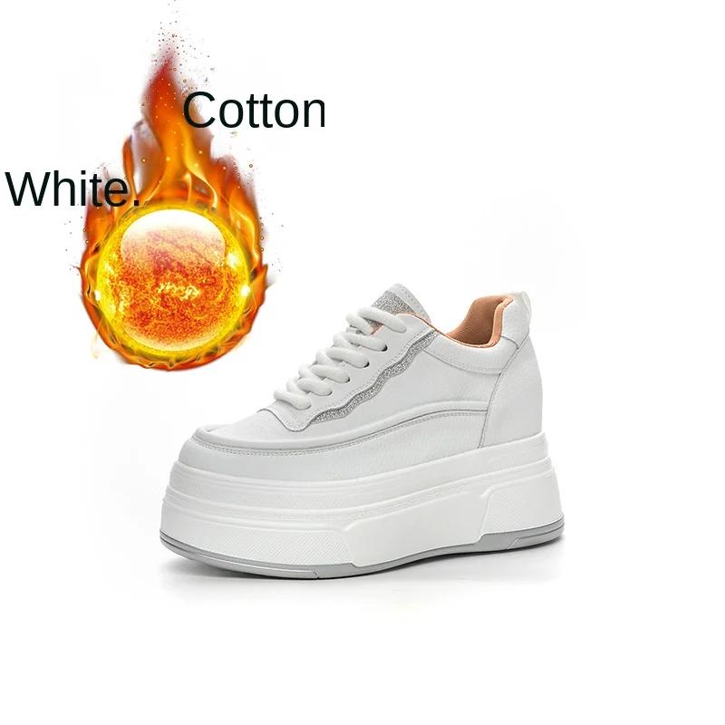 Весенние туфли на танкетке, маленькие белые туфли, женские туфли на толстой подошве «маффин», увеличивающие рост, повседневные маленькие мужские туфли, одинарные туфли, зимние ботинки