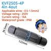 1pcs IP68 Waterproof Cable Connector Quick Connection KVSF-15 2 In 2 Out 2/3/4/5 Pin Electrical Terminal Adapter Wire Connector