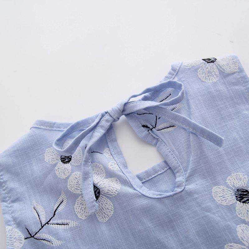 Детское платье для девочек с цветочным узором Детское платье без рукавов