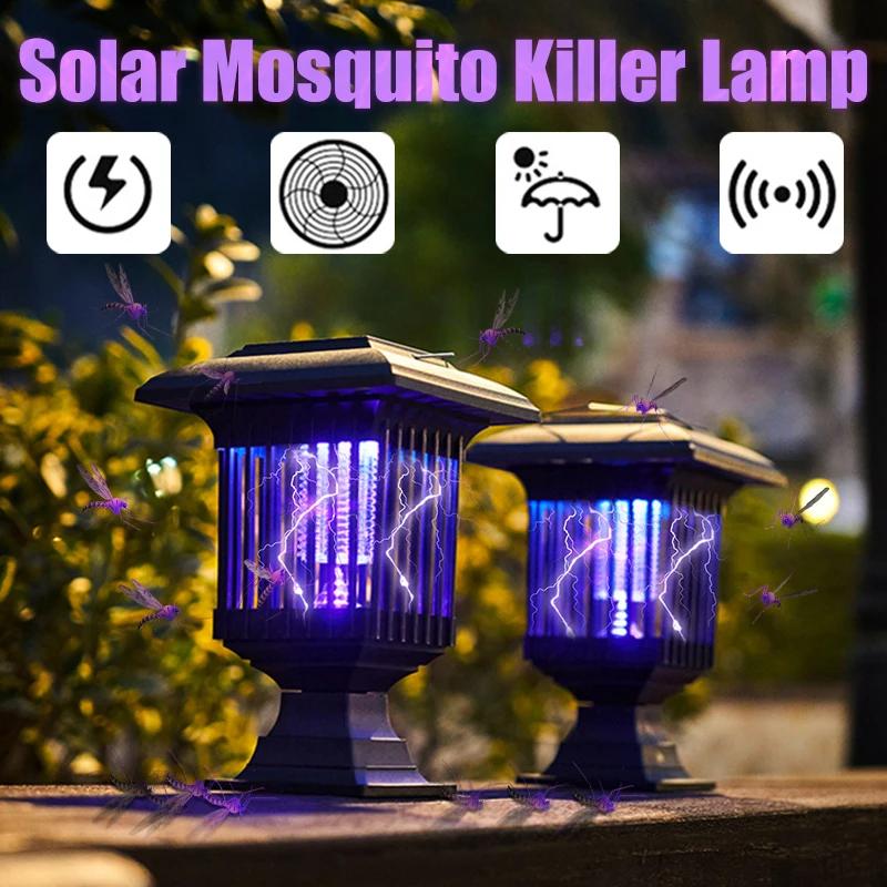 Outdoor Solar Mosquito Light, Water Resistant LED Light, Insect Trap, Electric Discharge, For Lawn, Garden, Courtyard