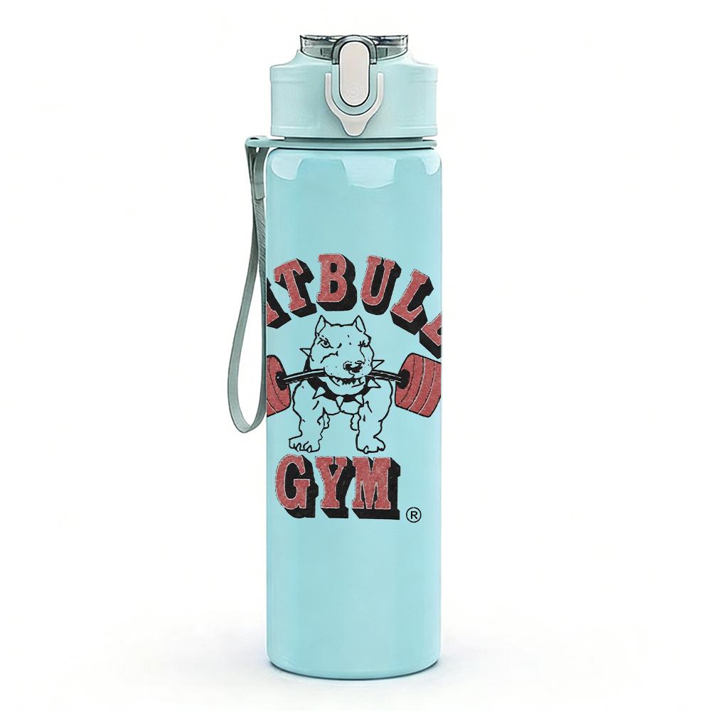 1PC Pitbull Dog Retro Text Graphic Print 750ml Portable Sports Water Bottle Leakproof Gym Outdoor Travel Drink Cup