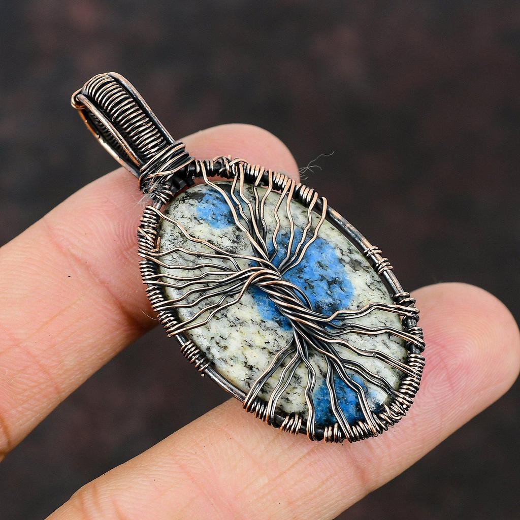 Tree Of Life K2 Jasper Copper Wire Wrapped Pendant Copper Jewelry Gift For Mom Handmade Gemstone Pendant Gift For Him Tree Of Life Jewelry