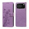 For iPhone 17 Pro Leather Case Butterfly Floral Imprint Wallet Stand Cover