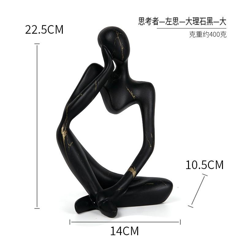 Abstract Thinker Sculpture Decor Living Room Office Desk Entryway Modern Art Figurine Resin Home Ornament