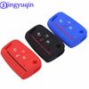 Jingyuqin 4 Buttons Flid Key Silicone Fob Cover Case Skin For VW Polo 2016 2017 Golf 7 MK7 For Skoda Octavia Combi A7