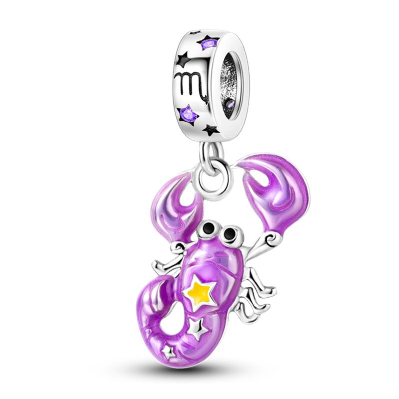 925 Серебряный цвет драгоценный камень бабочка светящийся светлячок фиолетовый подвески подвески подходят 925 оригинальные браслеты DIY вечерние ювелирные изделия подарок