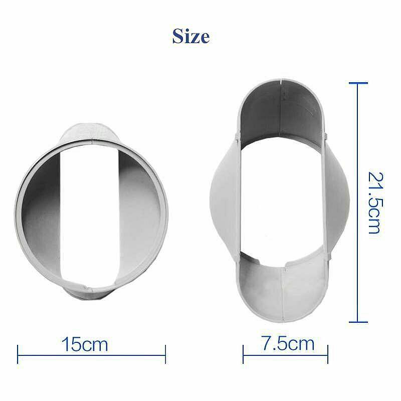 15CM Portable Air Conditioner Window Exhaust Duct Pipe Hose Interface Connector(Flat Nozzle)