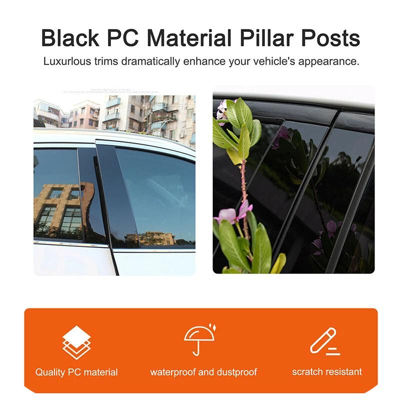 8Pcs Gloss Black Pillar Posts Cover Fit For Nissan X-Trail Rogue T32 2014- Door Window Moulding Trim Sitcker Accessories
