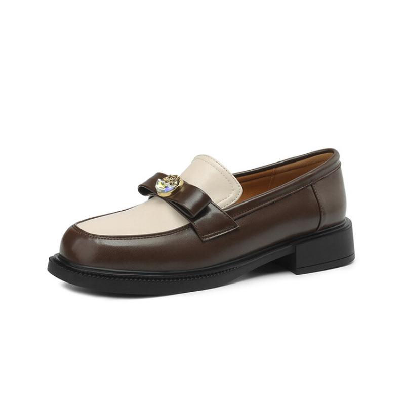 Новые удобные женские лоферы размер женской обуви повседневные с легким вырезом на низком каблуке однотонные резиновые с круглым носком на плоской подошве