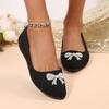 Fashion 2025 Brand Ladies Shoes Shallow Women's Flats Fashion String Bead Butterfly-knot Casual Flat Shoes New Plus Size Flat Shoes