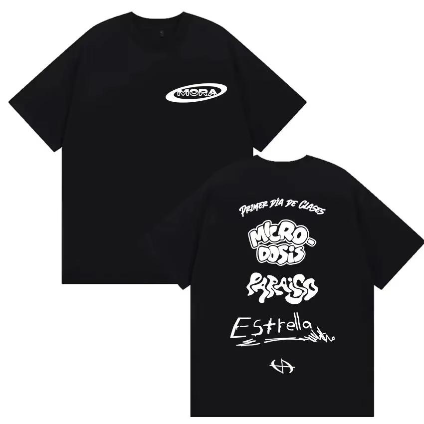 Unisex Mora Singer Portrait Graphic T‑Shirt Men Women Crew Neck Short Sleeve Loose Fit Summer Casual Streetwear Music Fan Daily Wear Tee Top for Youth