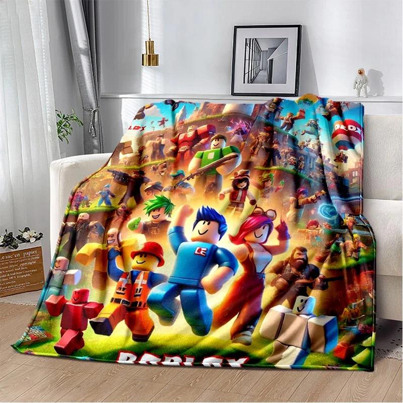 2025 New Style R-Robloxs Cartoon Game Soft Blankets,Keep Warm Throw Blanket Comfortable Blanket for Beds Sofa Home Bedroom